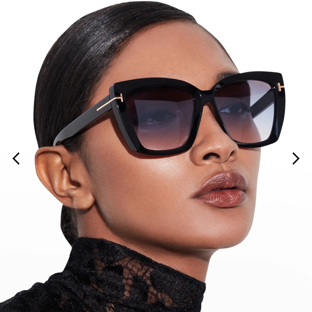 Tom Ford scarlet square injection plastic sunglasses black/grey with box FT0920